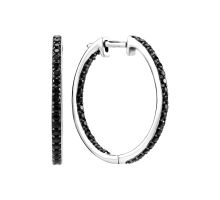 Серебряные серьги-конго с фианитами (2597ч/1р-CZ)