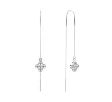 Серебряные серьги-протяжки (продевка) c фианитами (B14220)