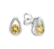 Серебряные пусеты с хризолитом (SZDE75951-2)