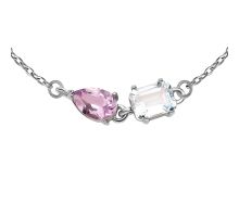 Серебряный браслет с топазом и аметистом (б1301Rh): купить