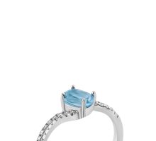 Серебряное кольцо с голубым кварцем и фианитами (SZDR31899): купить