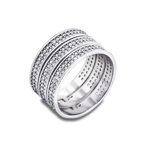 Фаланговое серебряное кольцо с фианитами (AZ01138/23)