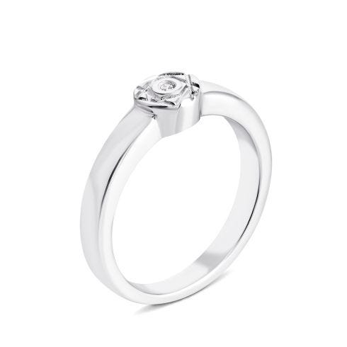 Серебряное кольцо с бриллиантом (СД-007р)