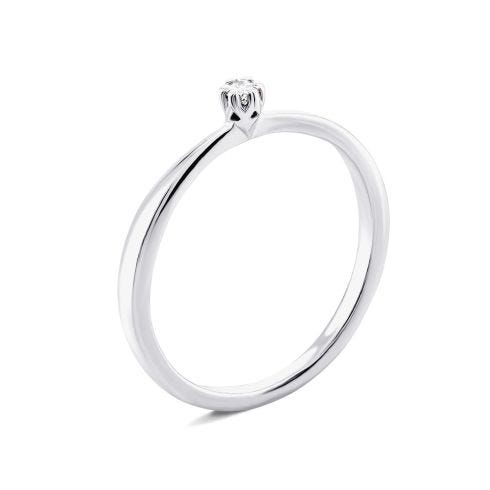 Серебряное кольцо с бриллиантом (СД-029р)