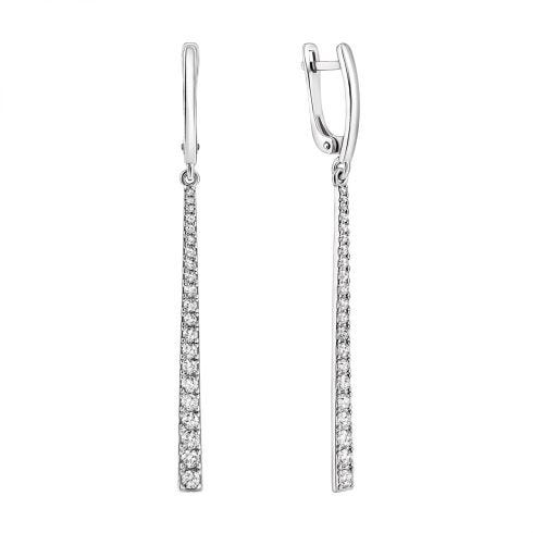 Срібні сережки-підвіски з фіанітами (920133б)