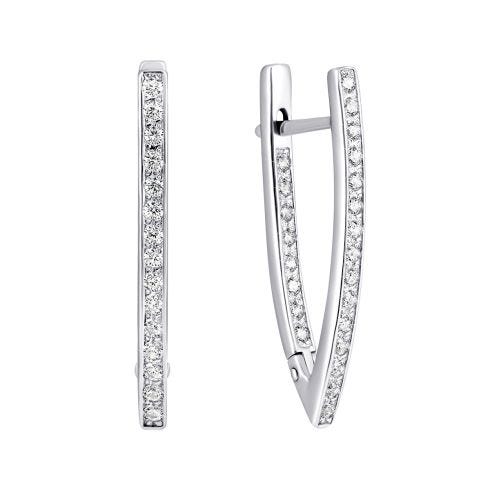 Срібні сережки з фіанітами (СВ059с)
