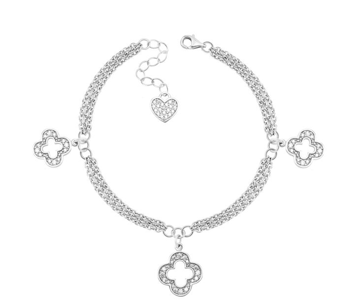 Серебряный браслет с фианитами (684Б.Rh)