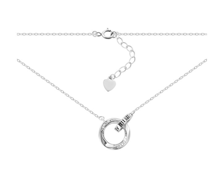 Серебряное колье с фианитами (PC05976)