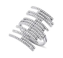 Фаланговое серебряное кольцо с фианитами (500105-Р): купить