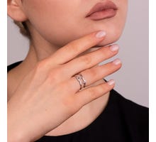  Фаланговое серебряное кольцо с фианитами (81696б): купить