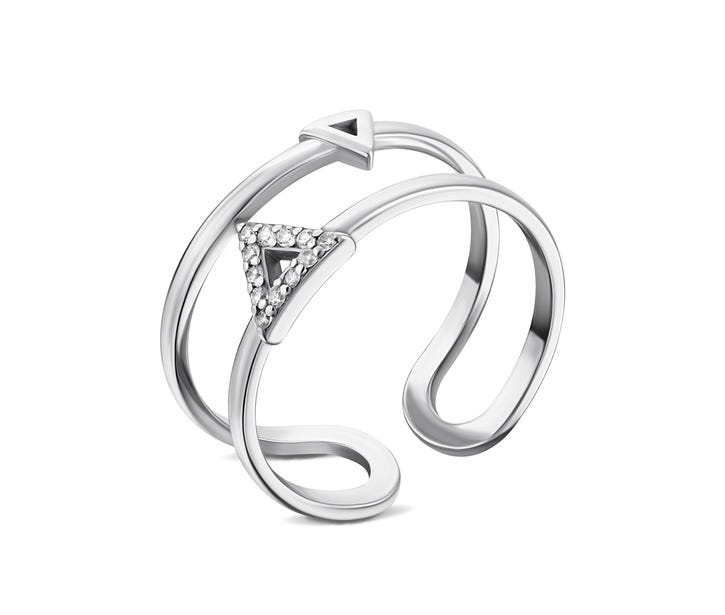  Фаланговое серебряное кольцо с фианитами (81696б)
