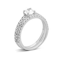 Наборное двойное серебряное кольцо с фианитами (SZDR00505)