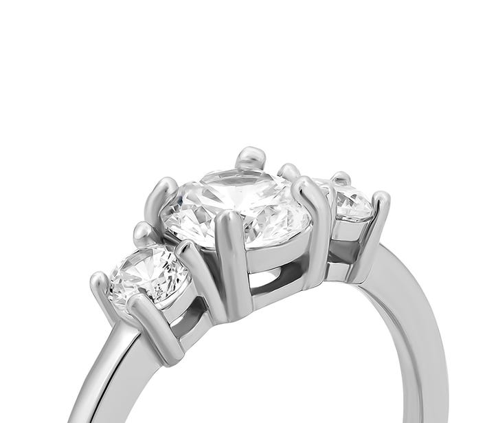 Наборное двойное серебряное кольцо с фианитами (SZDR00561): недорого