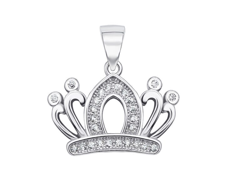 Серебряная подвеска «Корона» с фианитами (PP970-P/12/1): купить