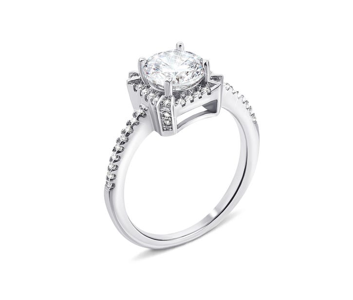 Серебряное кольцо с фианитами (PSS0416-R/12/1): купить