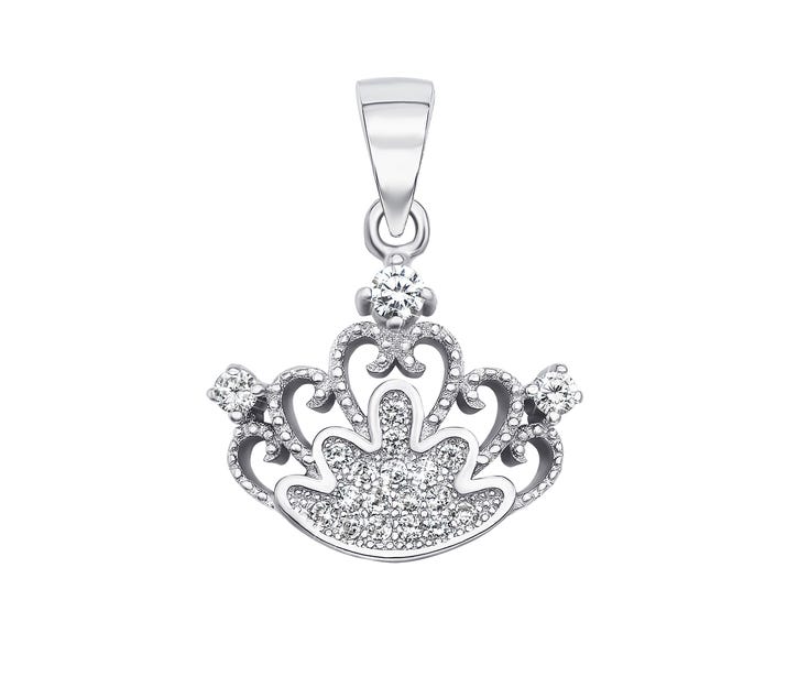 Серебряная подвеска «Корона» с фианитами (SA8860-P/12/1): купить