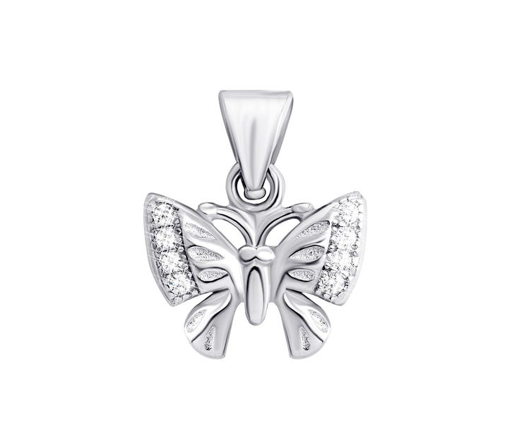 Срібна підвіска Метелик з фіанітами (PP2430)