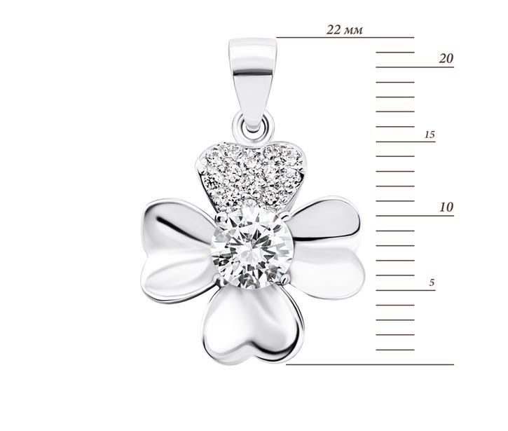 Серебряная подвеска Цветок с фианитами (1PE67057): купить