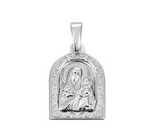 Серебряная подвеска-иконка «Божья Матерь Казанская» (ПБ257с)
