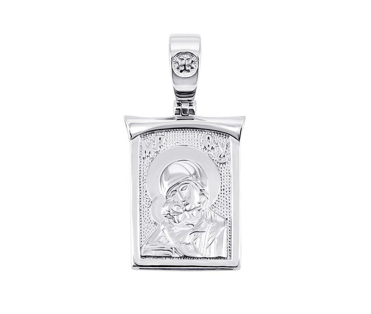 Срібна підвіска-іконка «Божа Матір Володимирська» (3535-Р): купить
