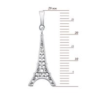 Срібна підвіска Ейфелева вежа з фіанітами (ЛК-0275р): купить