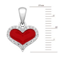 Серебряная подвеска Сердце с эмалью (PE40236): купить