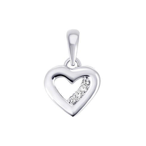 Серебряная подвеска Сердце с бриллиантами (3934р-BR)