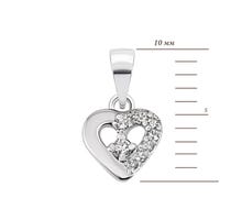 Серебряная подвеска Сердце с бриллиантами (3935р-BR): купить