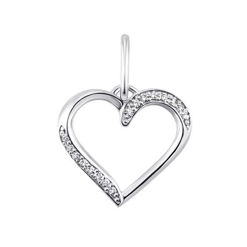 Срібна підвіска Серце з діамантами (СД-005р)