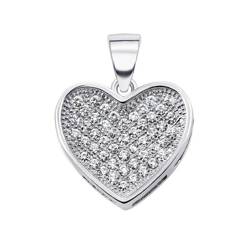 Срібна підвіска Серце з фіанітами (PPS1972-P)