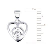 Серебряная подвеска Сердце с фианитом (2P16490): купить