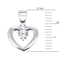 Серебряная подвеска Сердце с фианитом (2P19815): купить