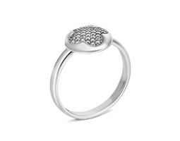 Серебряное кольцо Цветок с фианитами (715К.Rh)