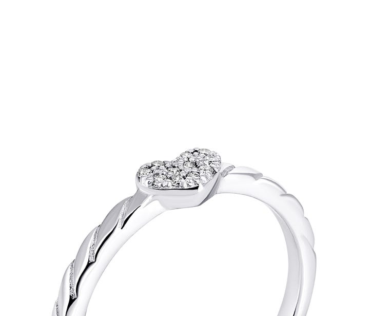 Серебряное кольцо с бриллиантами (1765/1р-BR): купить