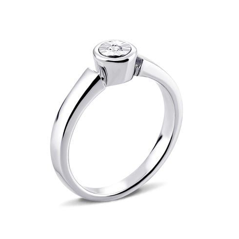 Серебряное кольцо с бриллиантом ( 900008-Ралм)