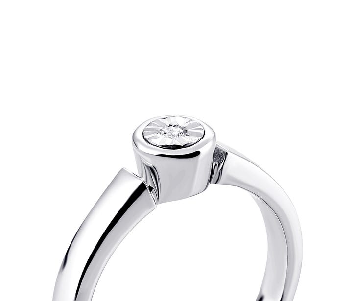 Серебряное кольцо с бриллиантом ( 900008-Ралм): купить