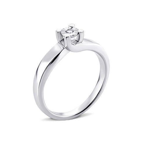 Серебряное кольцо с бриллиантом (900009-Ралм)