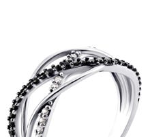 Серебряное кольцо с фианитами (1149чб/1р-CZ): купить