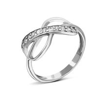 Серебряное кольцо Бесконечность с фианитами (658к/род)