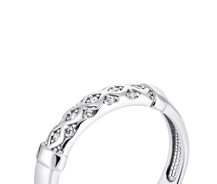 Серебряное кольцо с фианитами (81113б): купить