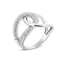 Серебряное кольцо с фианитами (81670б)