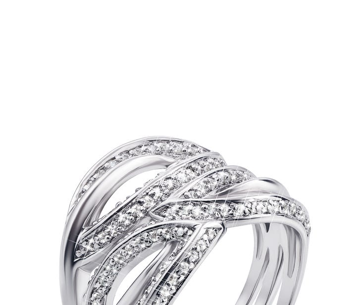 Серебряное кольцо с фианитами (AZ01068/26): недорого
