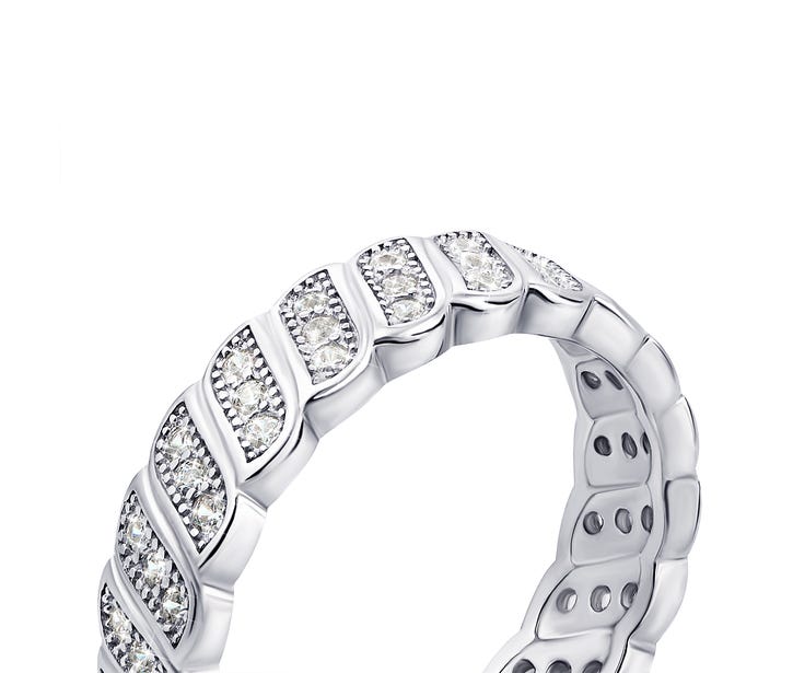 Серебряное кольцо с фианитами (DR106-R): цена