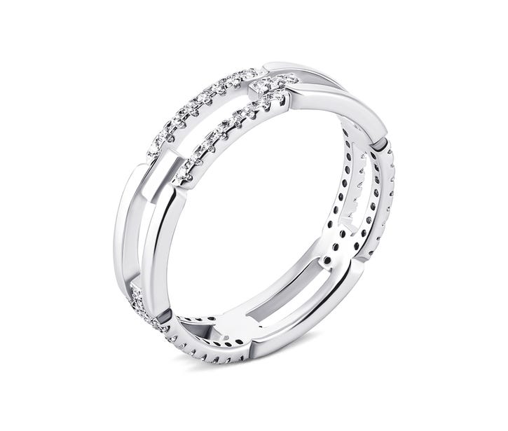 Серебряное кольцо с фианитами (К2Ф/1286)