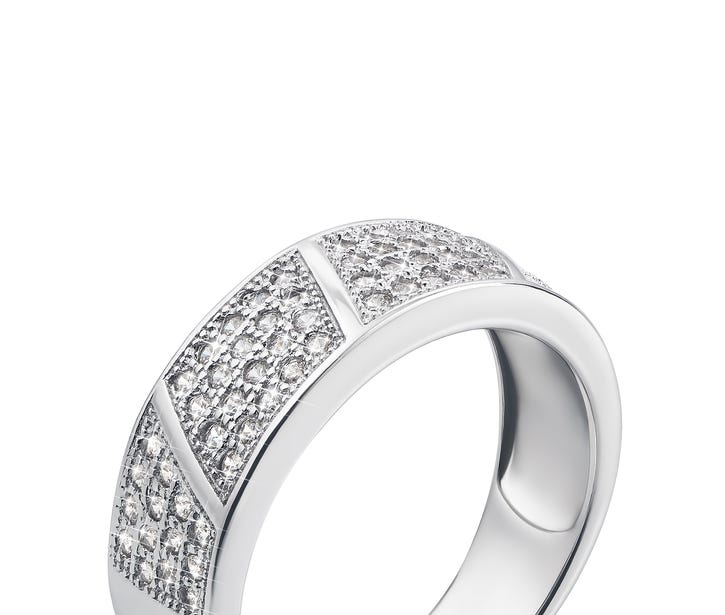 Серебряное кольцо с фианитами (PRS1520-R): недорого