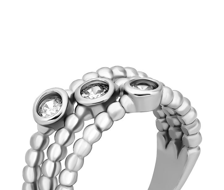 Серебряное кольцо с фианитами (SZDR05827): купить