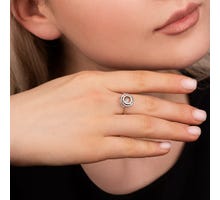 Серебряное кольцо с фианитом (500829-ЗНР): купить