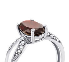 Серебряное кольцо с гранатом и фианитами (1503/1р-GARN): купить