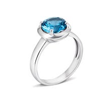 Серебряное кольцо с кварцем London blue (1731/1р-QLB)