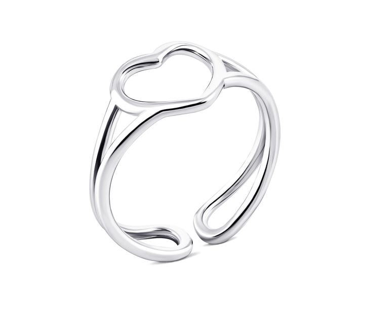 Серебряное кольцо Сердце (КК2/1003)